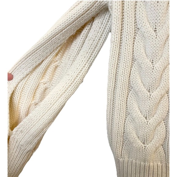 Banana Republic Merino-Cashmere Split-Sleeve Sweater Ivory Cowl Neck 773920 XS - Picture 6 of 9